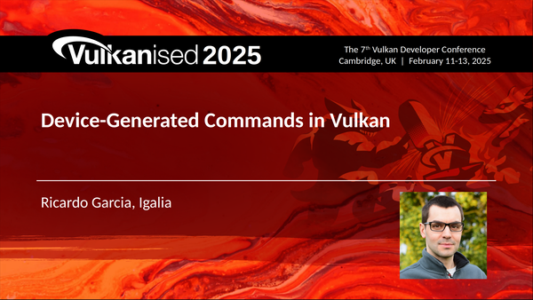 Slide 1: Device-Generated Commands in Vulkan title