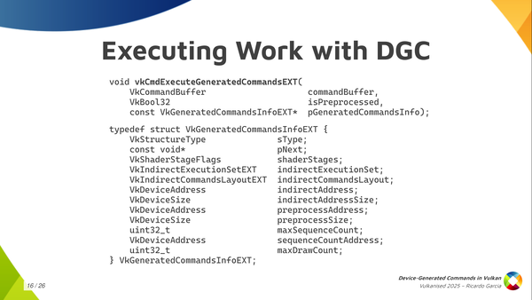 Slide 16: Executing Work with DGC function call and info structure