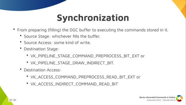 Slide 23: Synchronization from filling the DGC buffer to reading from it