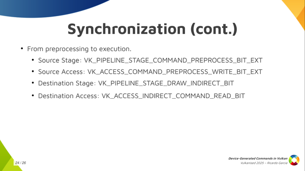 Slide 24: Synchronization (continued) from explicit preprocessing to execution