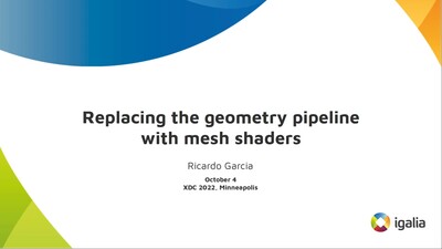 Title slide: Replacing the geometry pipeline with mesh shaders